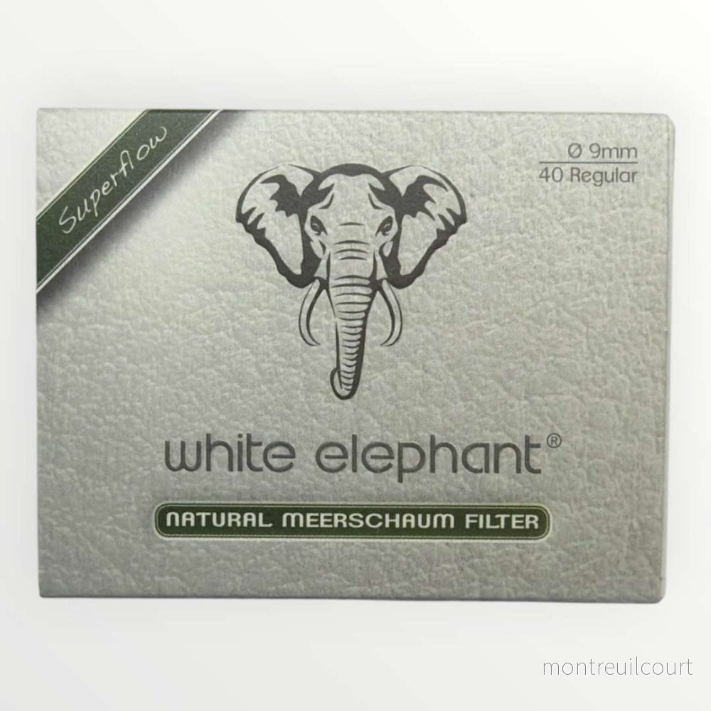 White Elephant Meerschaum Pipfilter 9mm (40-pack) White Elephant Meerschaum Pipfilter 9mm (40-pack)