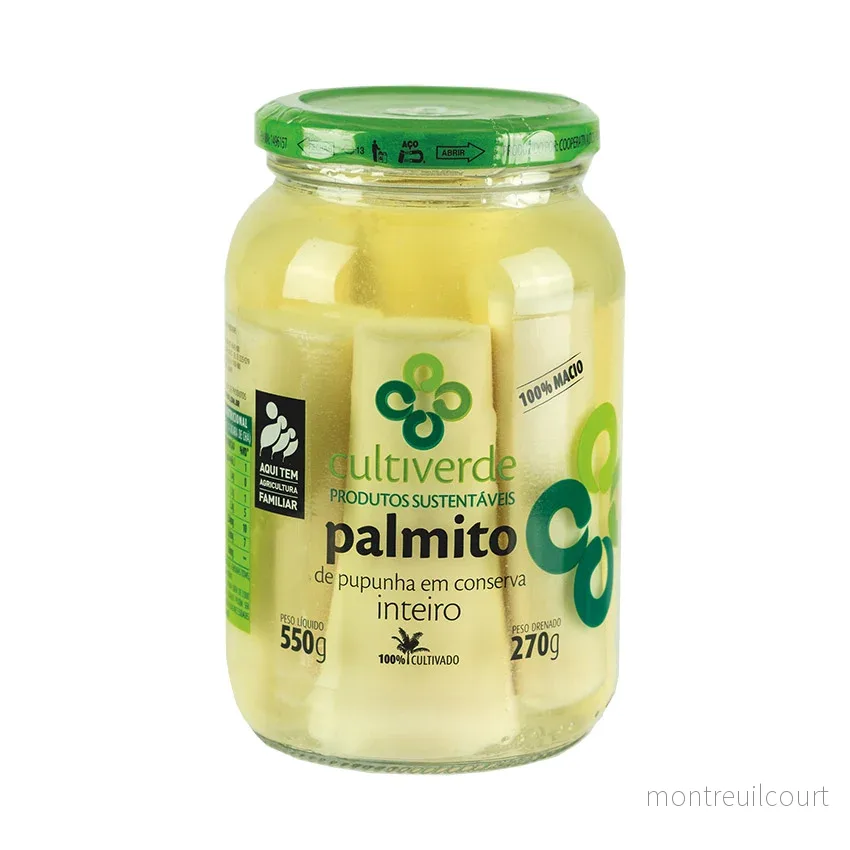 Palmito de Pupunha em Conserva / Quality Palm Hearts from Brazil – Cultiverde (550g)