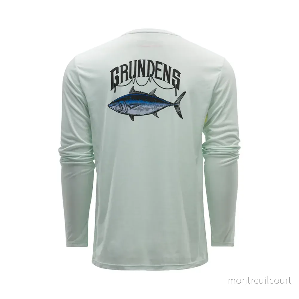 Grundens Tuna LS Tech Tee Wan Blue - Bild 2
