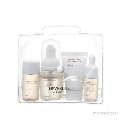 HEVEBLUE Salmon Caring Centella Special Travel Kit Bag, 4 st