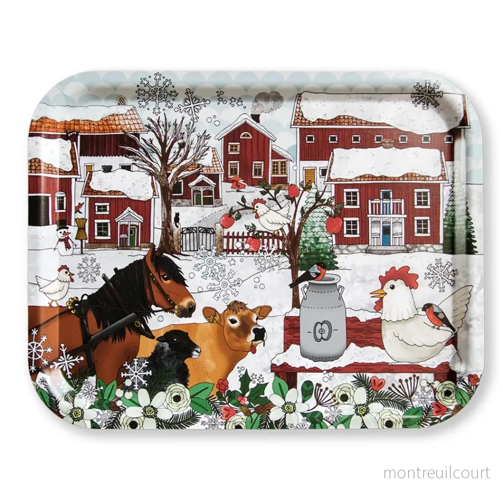 Eplaros bricka 36x28cm Jul på gården Eplaros bricka 36x28cm Jul på gården