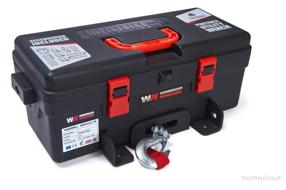 Warrior Winches Trojan 4000 Portabel Vinsch – Stålvajer 12V
