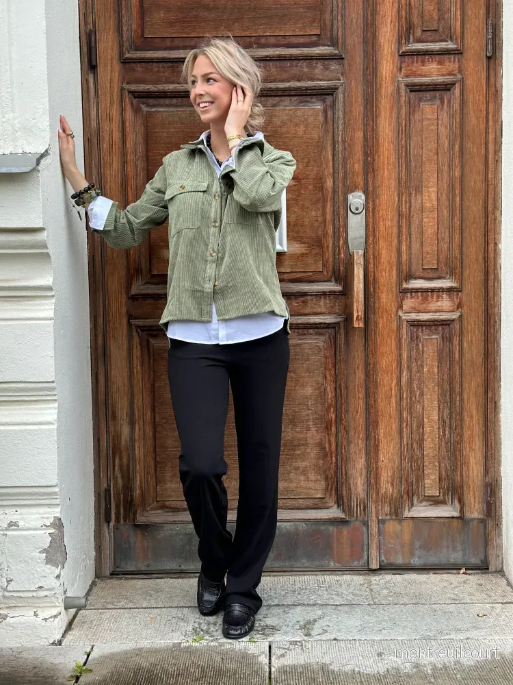 PIECES – EFFI LS SHIRT – OLIVINE
