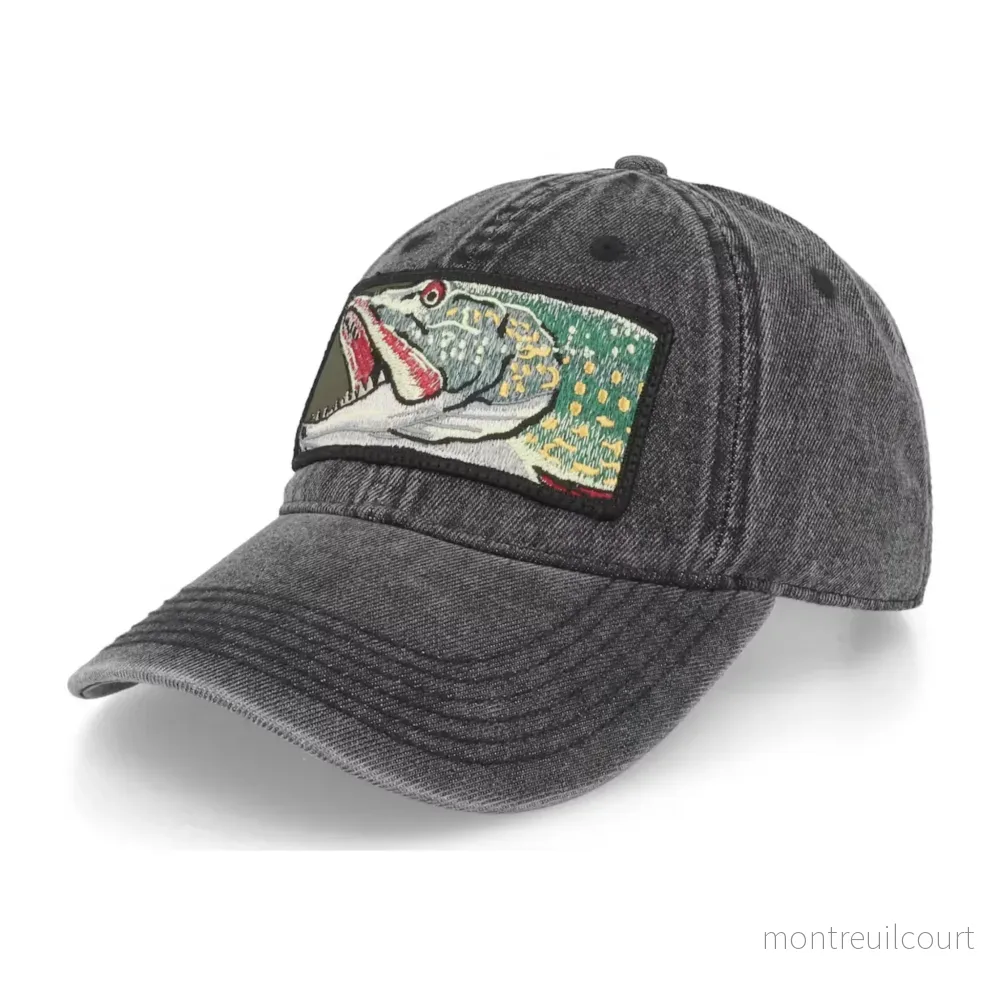 Skillfish Big Pike 382 Snow Washed Black Denim Dad Cap Skillfish Big Pike 382 Snow Washed Black Denim Dad Cap