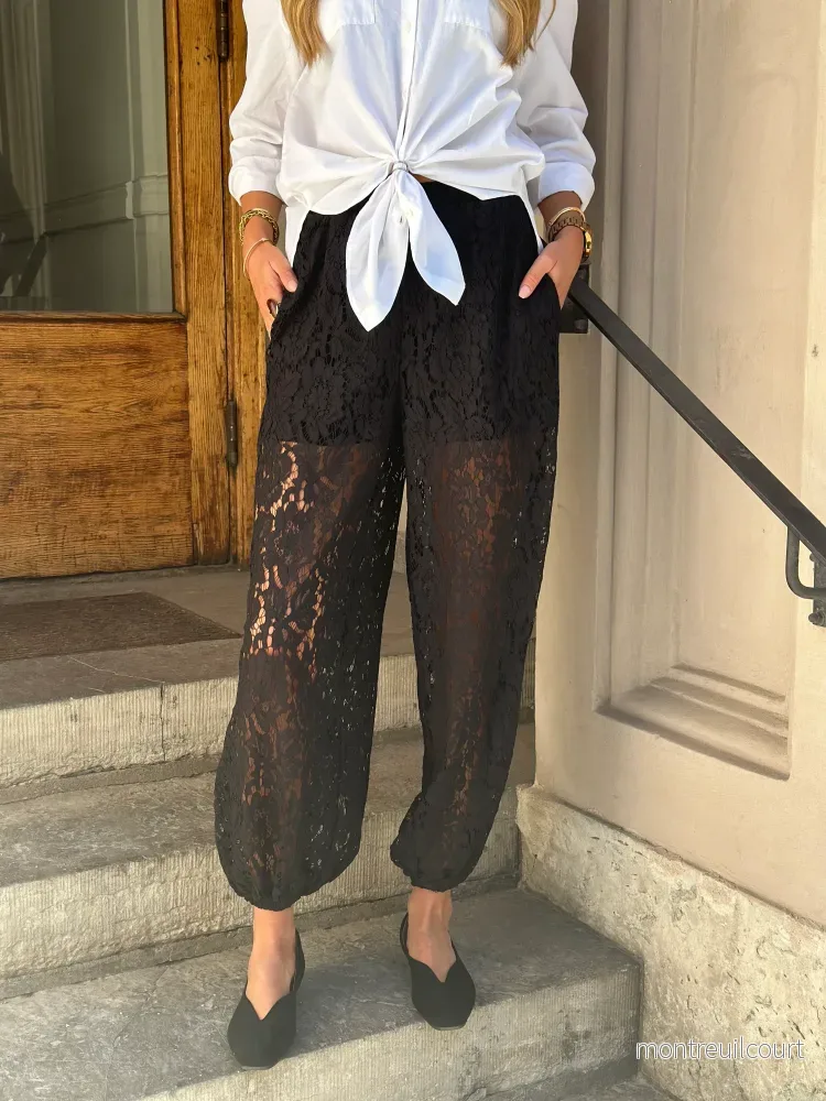 JDY – JULIA LACE BALLOON PANT – BLACK