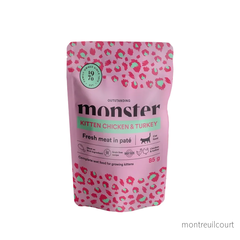 Monster Cat Pouches Kitten Chicken & Turkey 85g (8 pack) - Bild 2