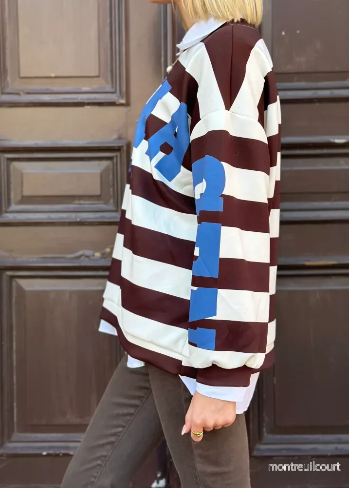 MARTA - NERINA SWEATSHIRT 22659S - CHOCO/JEANS BLUE - Bild 3