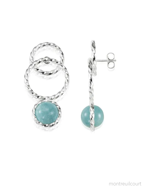 Twisted Orbit Earrings - Amazonite - Bild 2