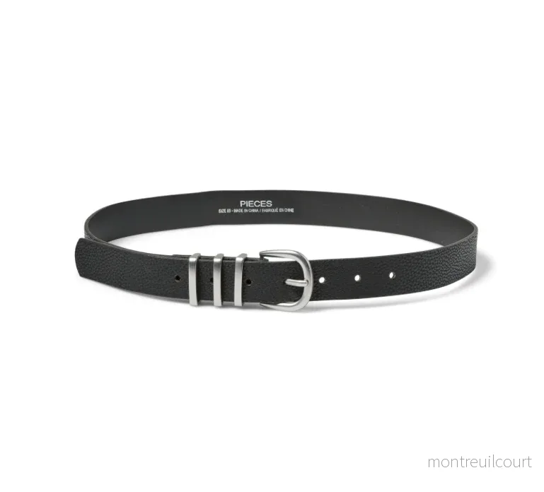 PIECES – LEA JEANS BELT – BLACK/SILVER