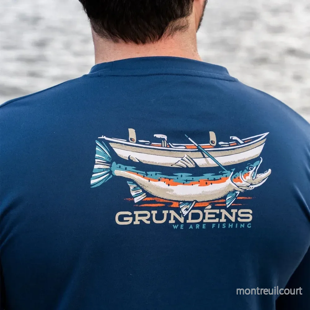 Grundéns Drift Boat LS Tech Tee Blue Abyss - Bild 3