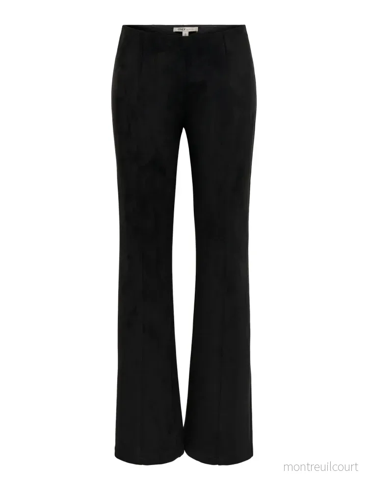 ONLY – ABENA MW FAUX SUEDE FLAR LEGGING PANT – BLACK ONLY – ABENA MW FAUX SUEDE FLAR LEGGING PANT – BLACK