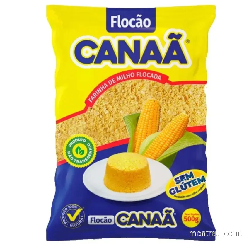 Farinha de Milho Flocada Flocão Não Transgênico / Corn Flakes for Couscuz – Canaã (500g)