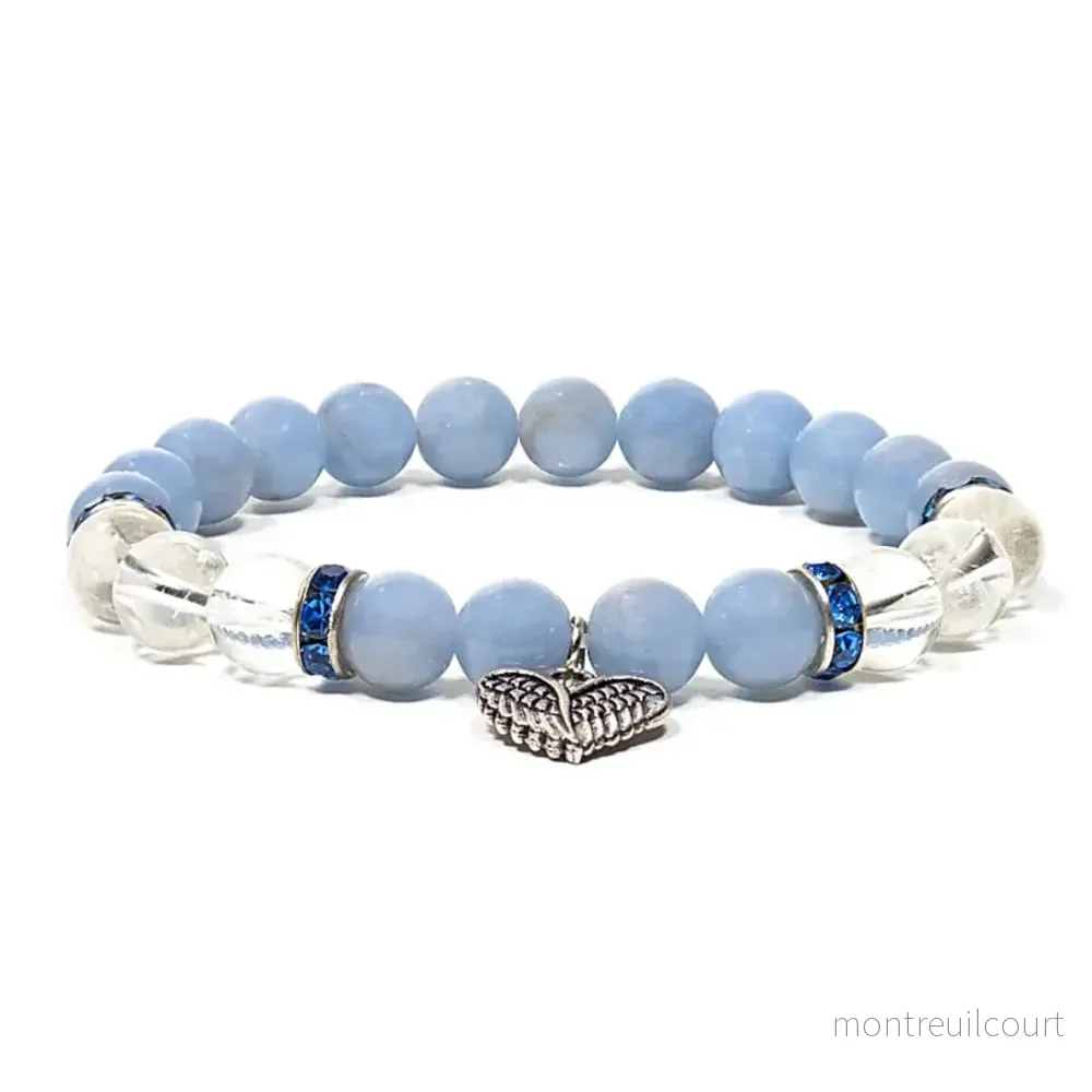 Armband angelit / bergskristall Armband angelit / bergskristall
