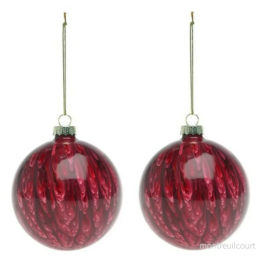 Julgranskulor (2 pcs) 113572 Brun Röd 8 cm (2 antal) Julgranskulor (2 pcs) 113572 Brun Röd 8 cm (2 antal)