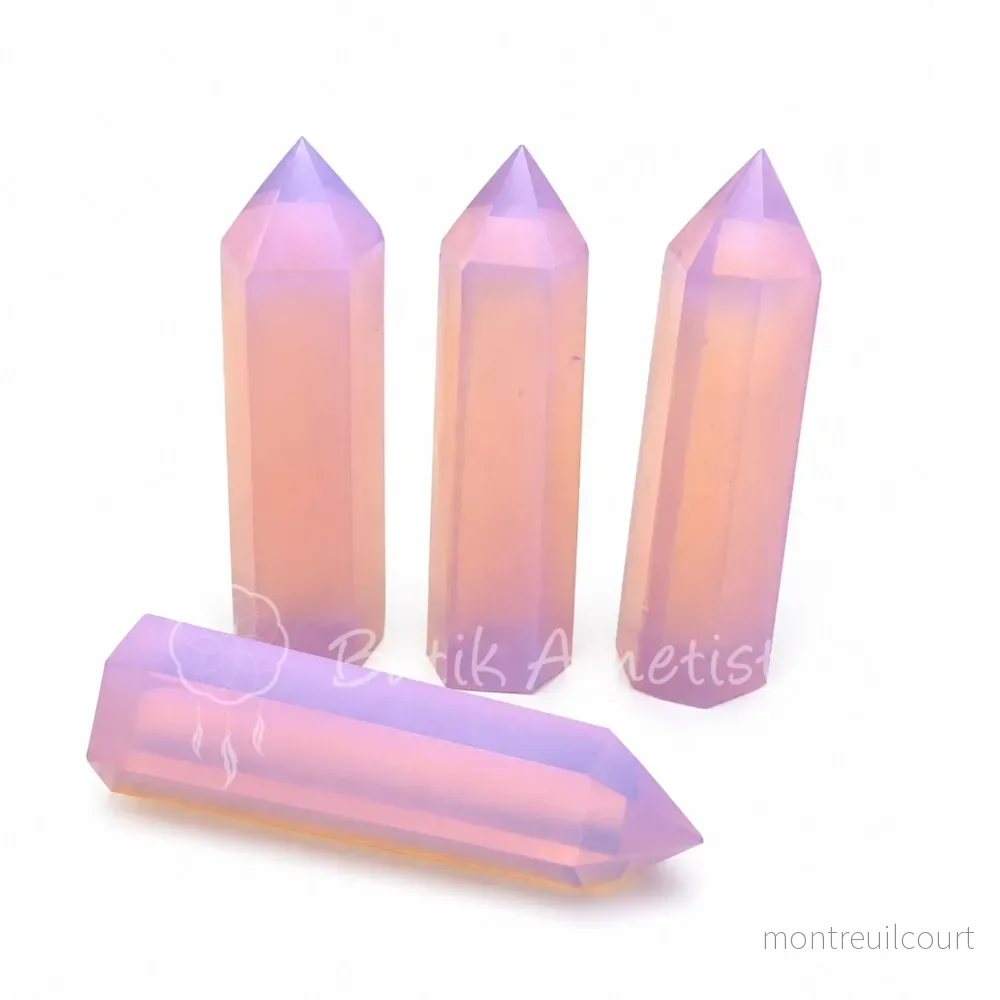 Rosa opalit spets – slipad obelisk / torn Rosa opalit spets – slipad obelisk / torn