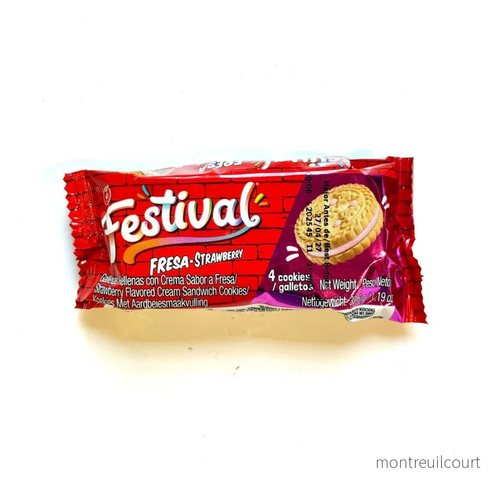 Bolacha Recheada de Morango / Strawberry Cookies – Festival (mini – 33,6g)