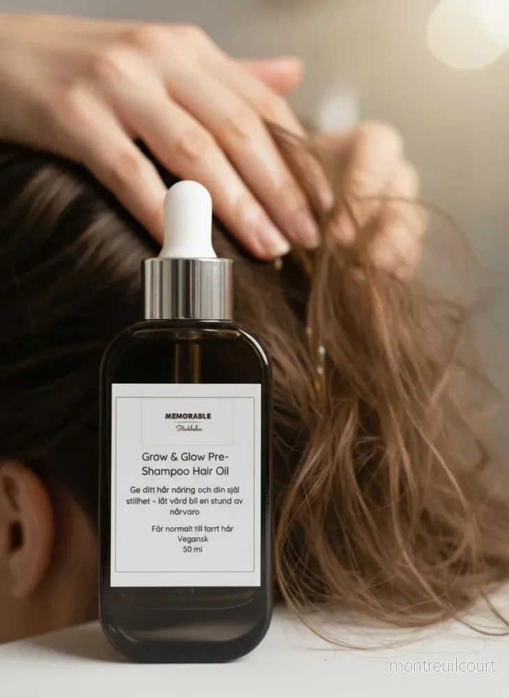 Grow & Glow Pre-Shampoo Hair Oil – vegansk före-schampo hårolja för hårväxt, starkt och glansigt hår