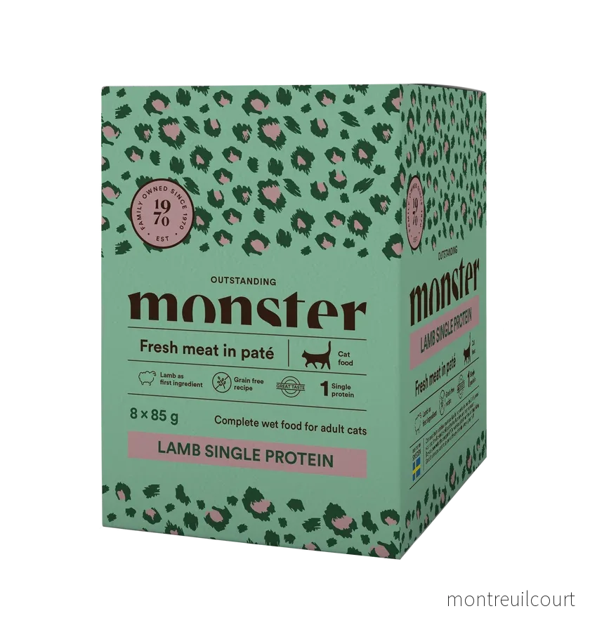 Monster Cat Pouches Adult Lamb 85g (8 pack)
