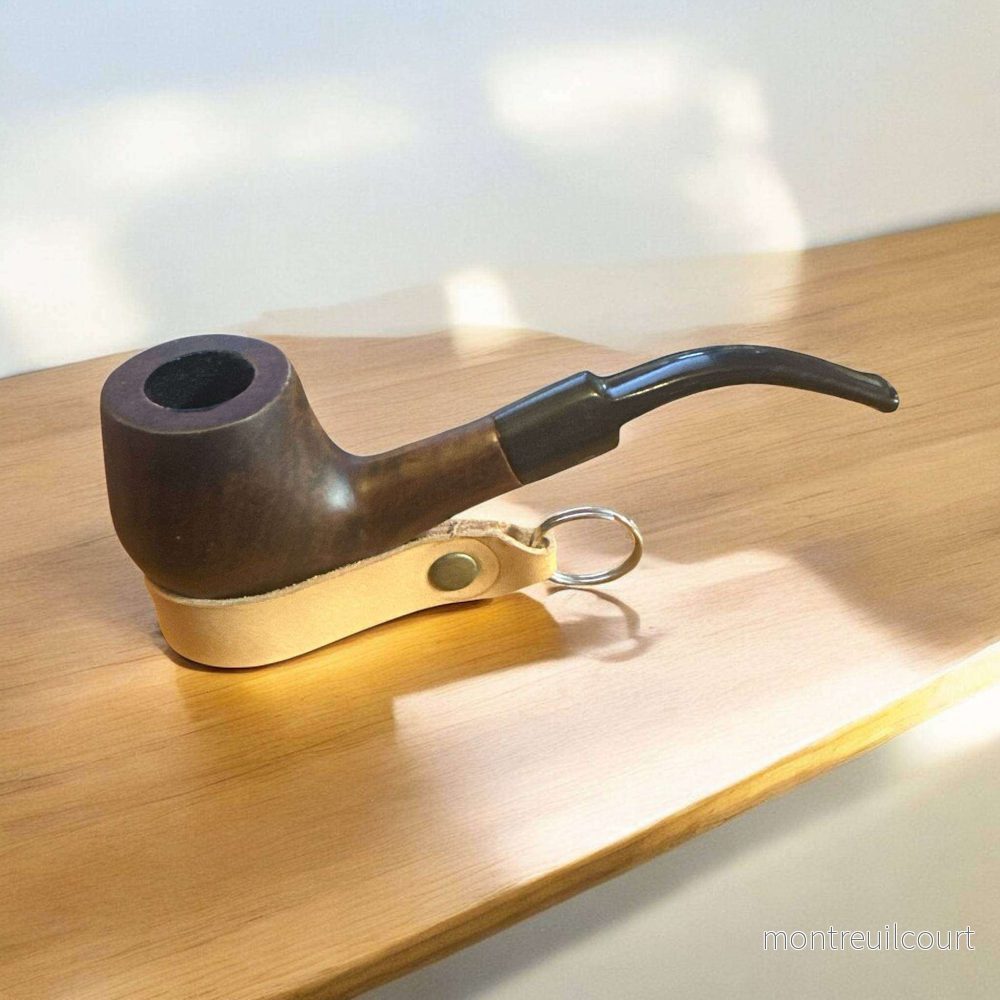 Brandy Träpipa – Walnut Brown Matte | Halvböjd Tobakspipa i Klassisk Design
