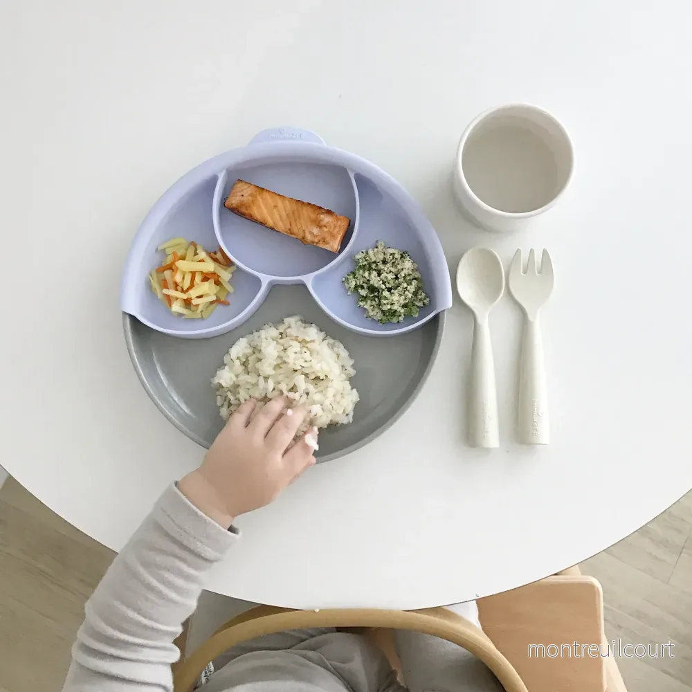 Healthy Meal Set barntallrik (Grey/Lavender) - Bild 3