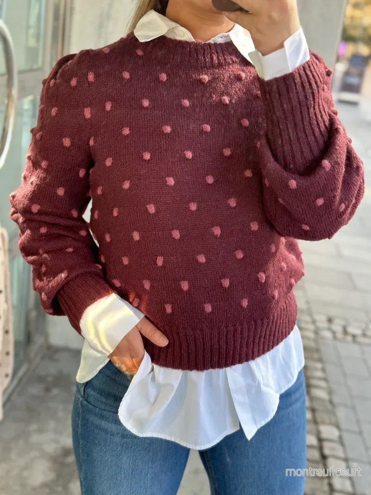 JDY - SIGRID LIFE L/S ON PUFF PULLOVER - WINDSOR WINE - Bild 2