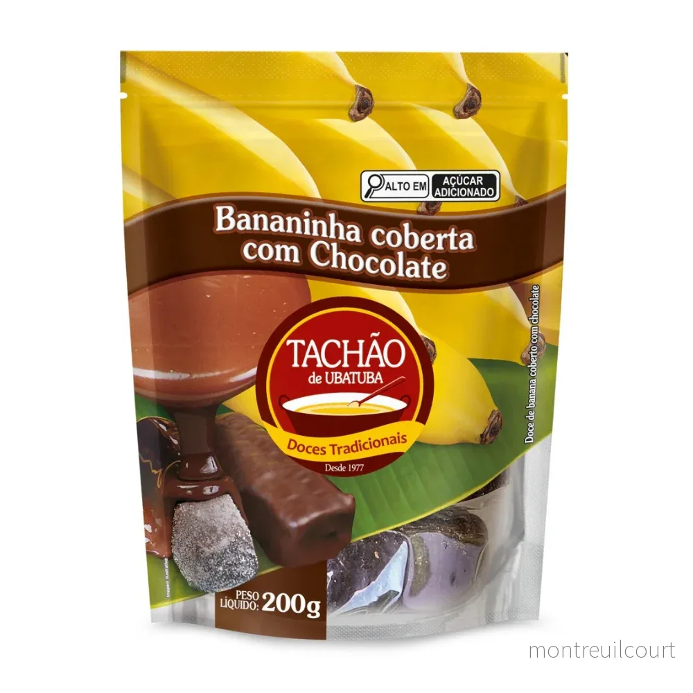 Bananinha Coberta com Chocolate / Chocolate Covered Banana Candy – Tachão (200g)
