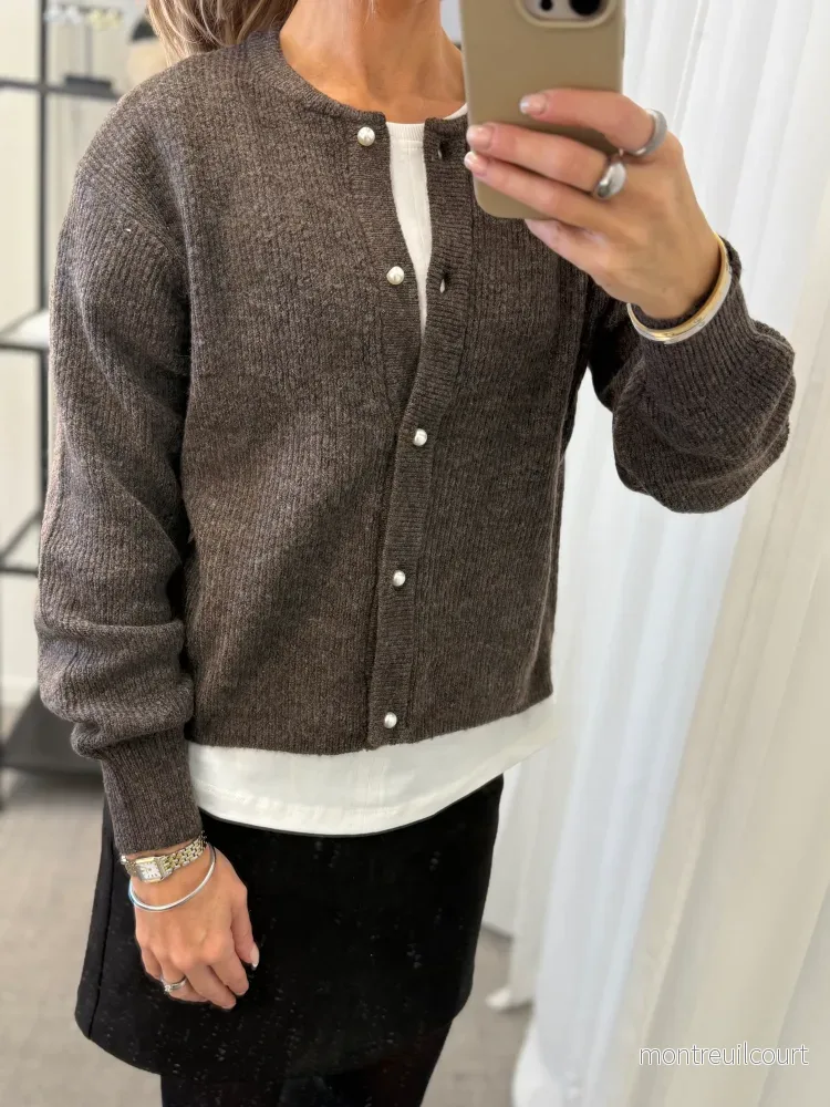 JDY - LUMI LIFE L/S BUTTON CARDIGAN - BRACKEN/MELANGE - Bild 2