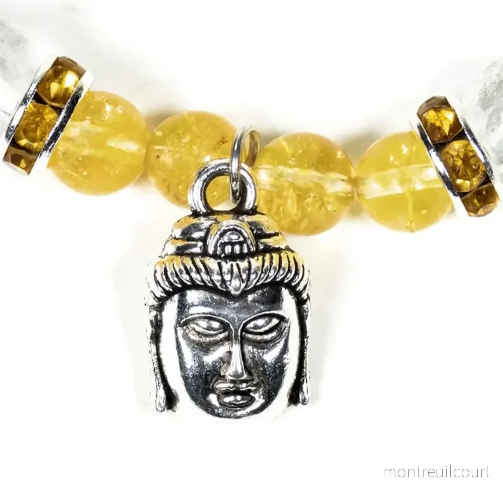 Armband citrin, bergskristall och Buddha - Bild 2