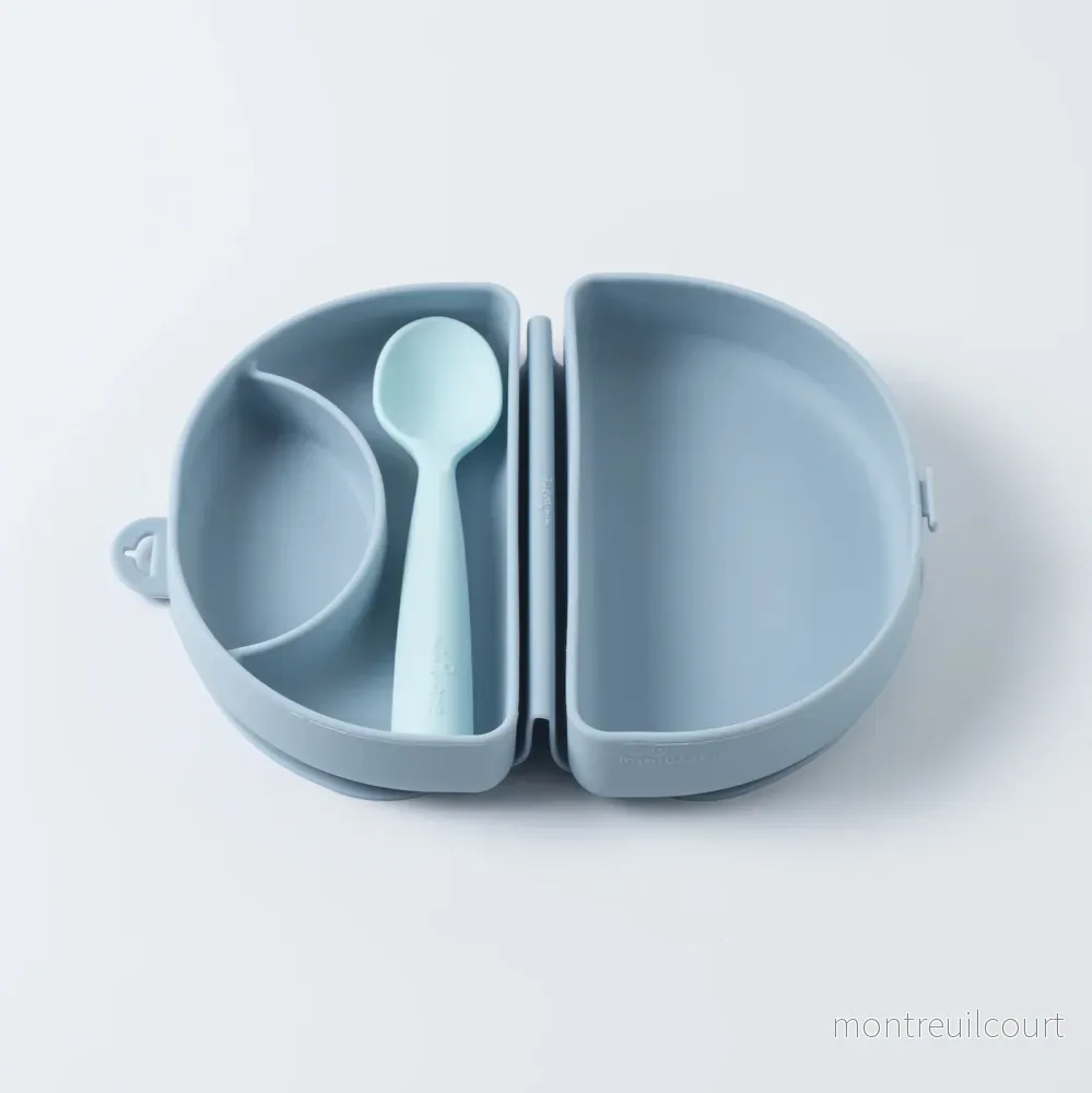 Fold & Scoop - tallrik + sked (Chicory/Aqua) - Bild 2