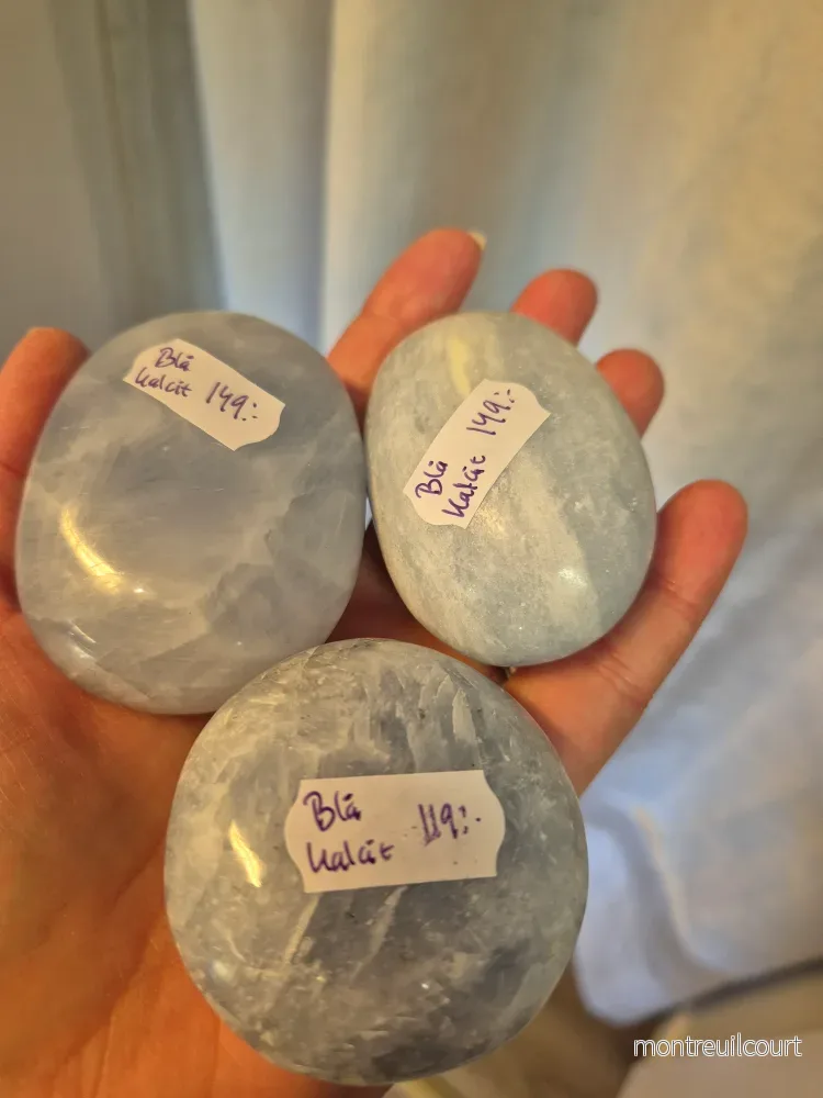 Blå Kalcit - palmstone - Bild 2