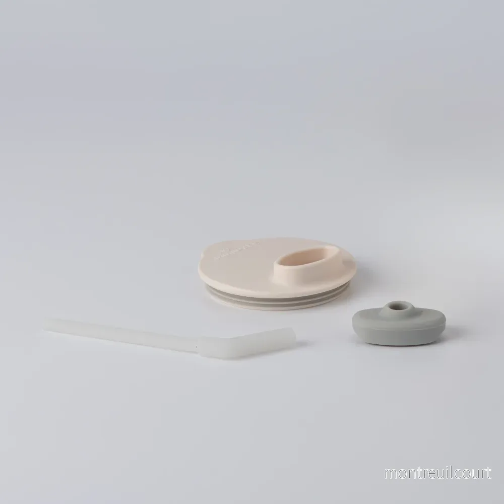Reservdelar barnmugg – lock + sugrör (Vanilla/Grey)