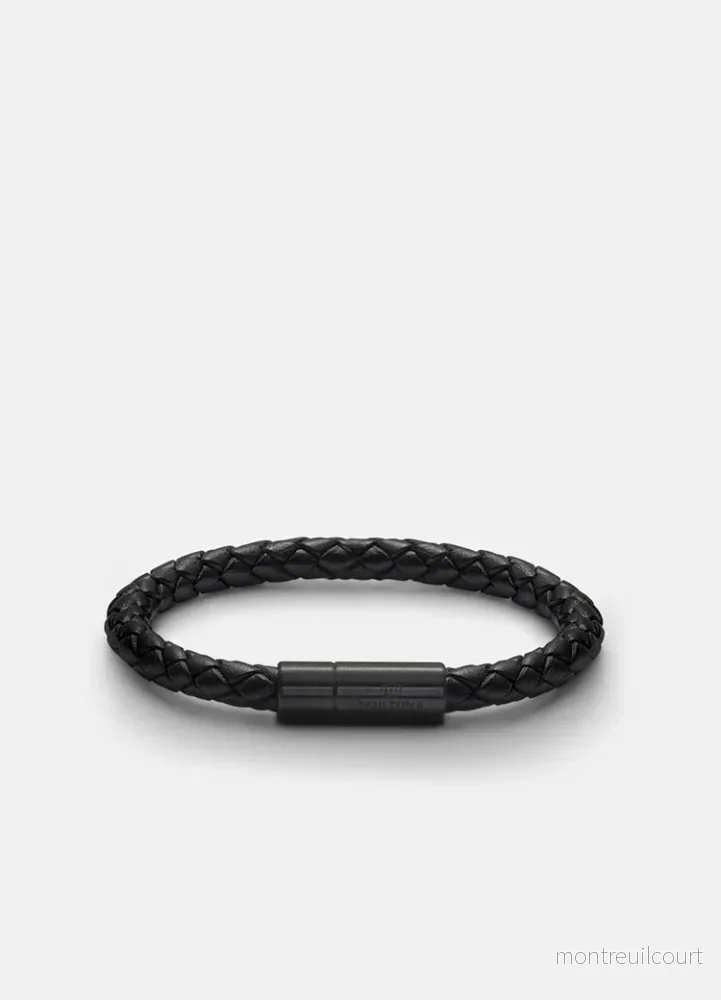 Leather Bracelet 6 mm. Black Leather Bracelet 6 mm. Black