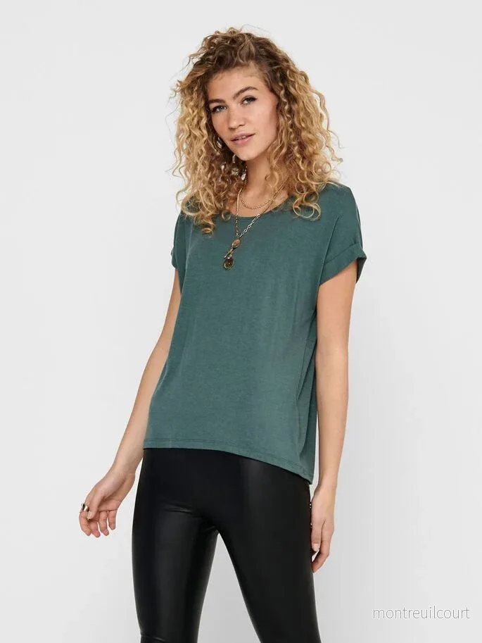 MOSTER O-NECK TOP – BALSAM GREEN