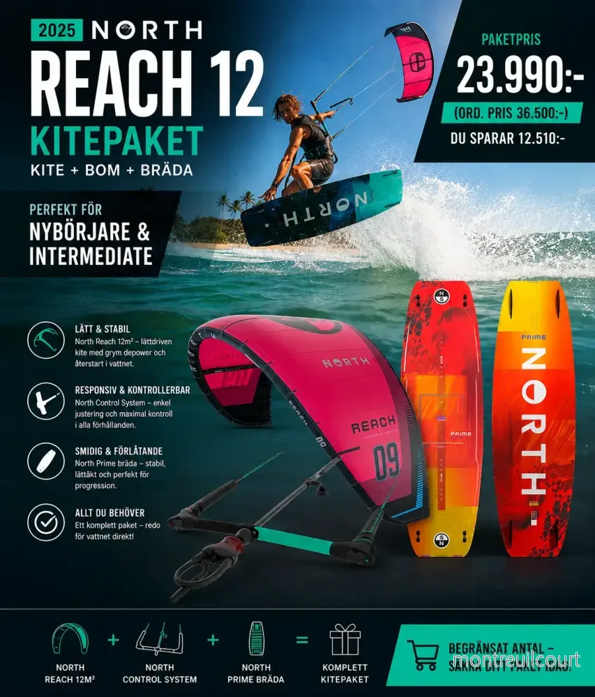 Komplett kitepaket North Reach kite 2025