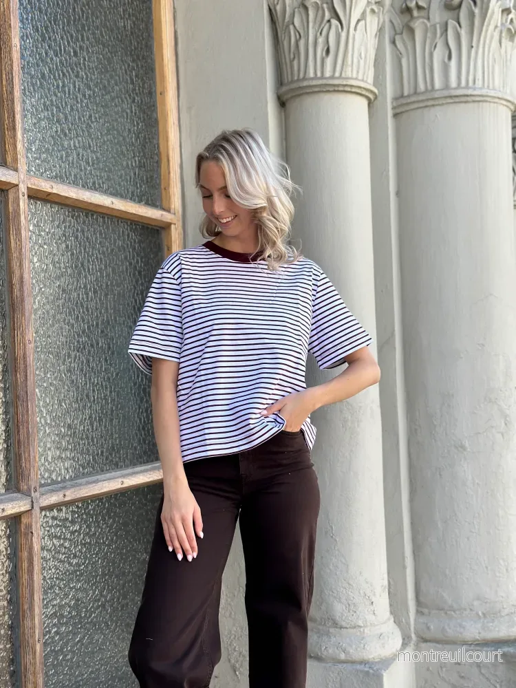 SELECTED FEMME – ESSENTIAL SS BOXY TEE – TOWNY PORT/BRIGHT WHITE STRIPED SELECTED FEMME – ESSENTIAL SS BOXY TEE – TOWNY PORT/BRIGHT WHITE STRIPED