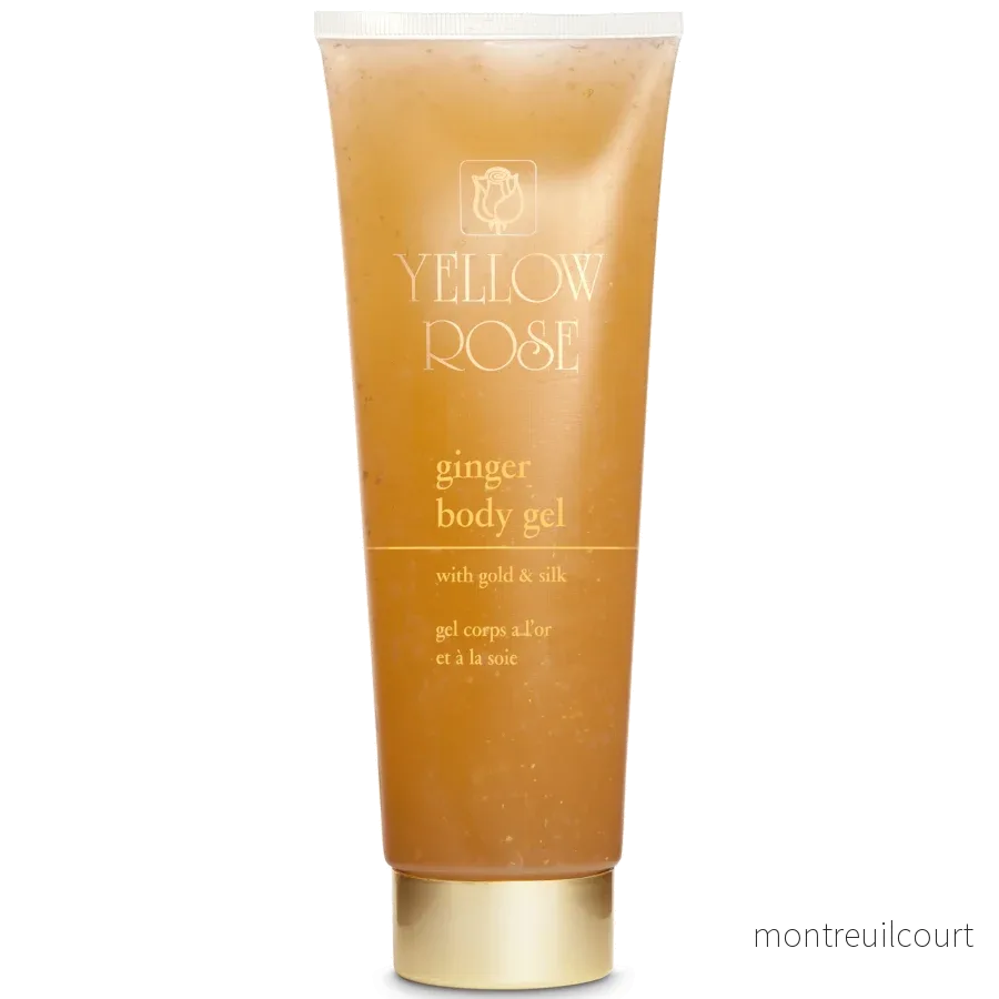 Yellow Rose Ginger Body Gel with gold and silk, 250 ml