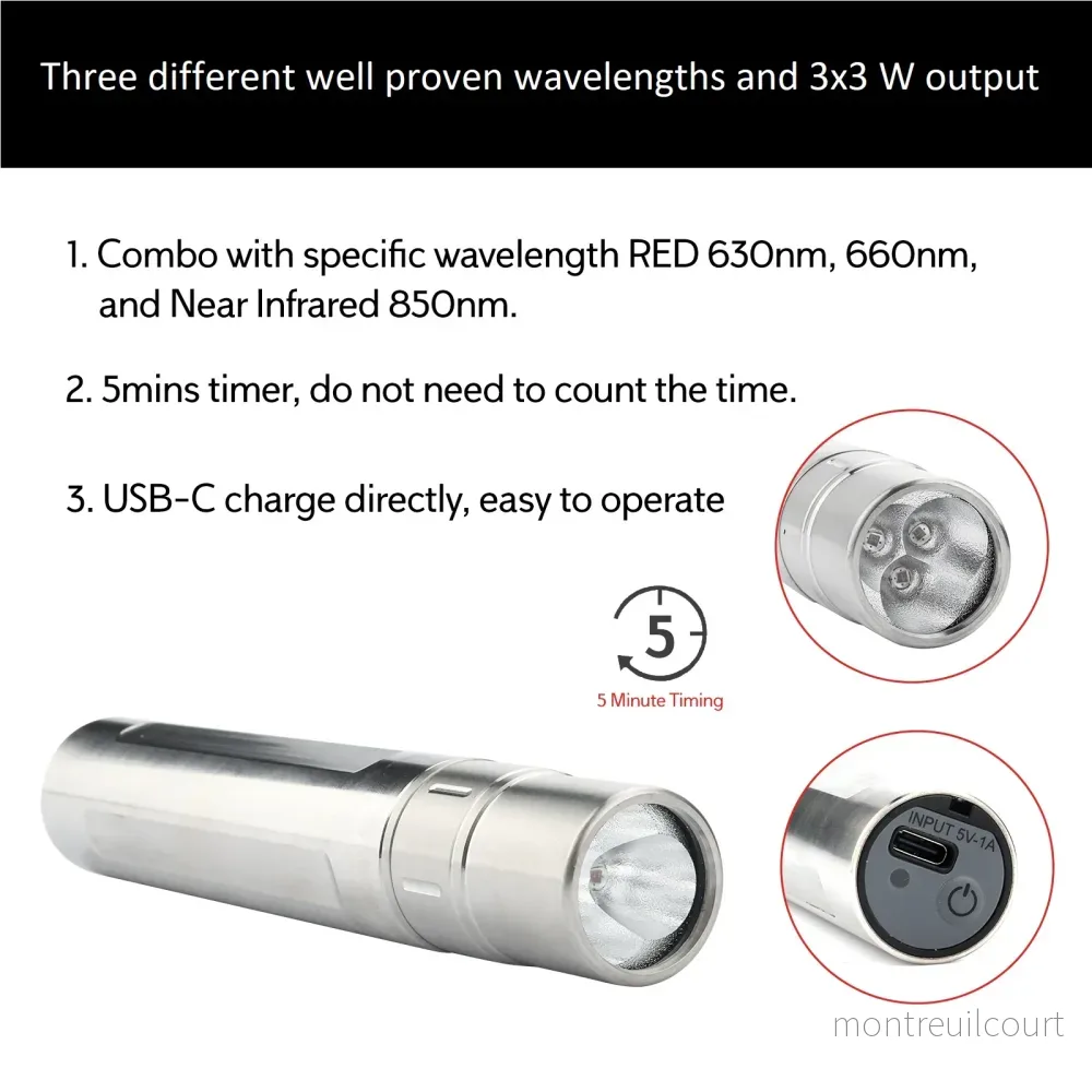 LED-LLLT/LED-ljusterapi penna 3x3 W - Bild 2