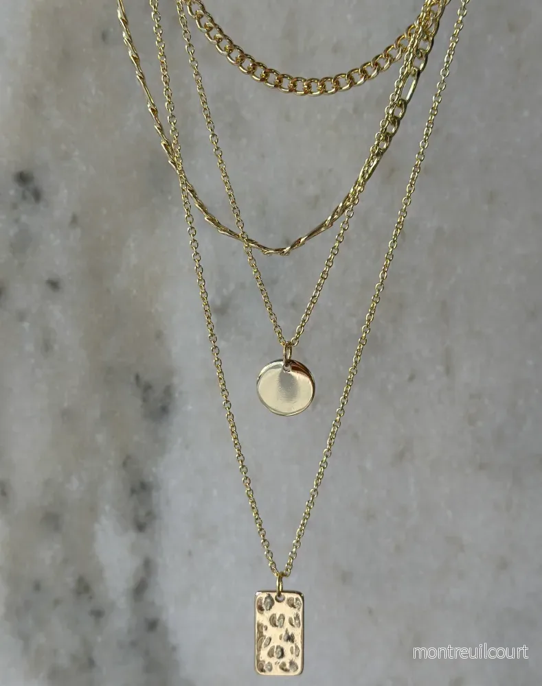 PIECES - OKIA COMBI NECKLACE - GULD - Bild 2