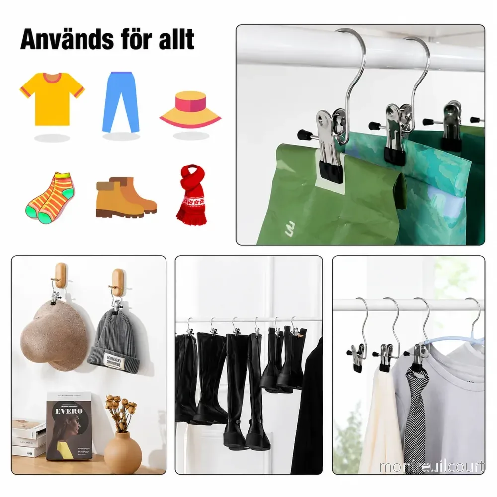 Klämkrokar för klädhängare (10 st) - Bild 2