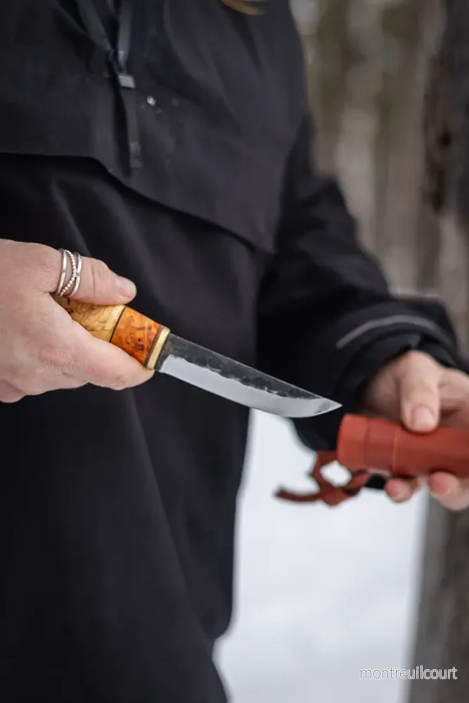 Kniv 9,5 cm masurbjörk videvril & renhorn - Bild 2