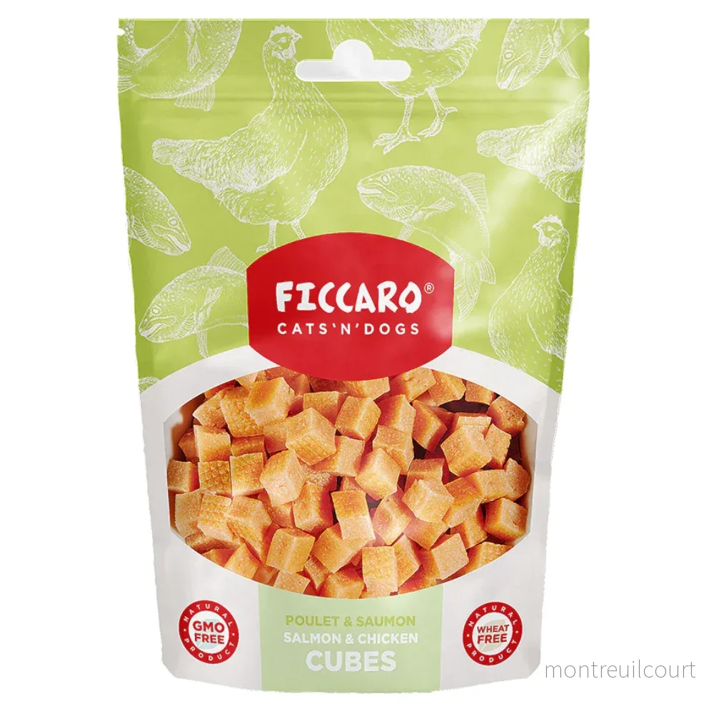 Ficcaro lax- och kycklingkuber 100g Ficcaro lax- och kycklingkuber 100g
