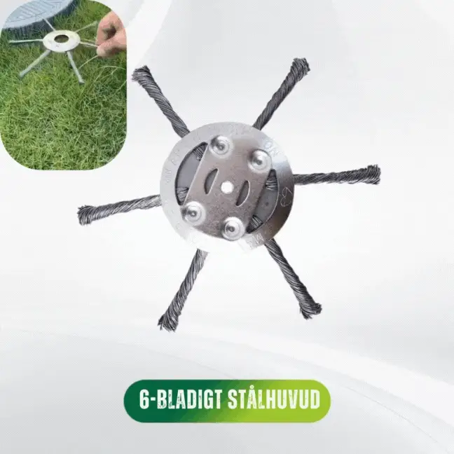 Universellt stålborsthuvud för effektiv trimning av trädgården - Bild 3