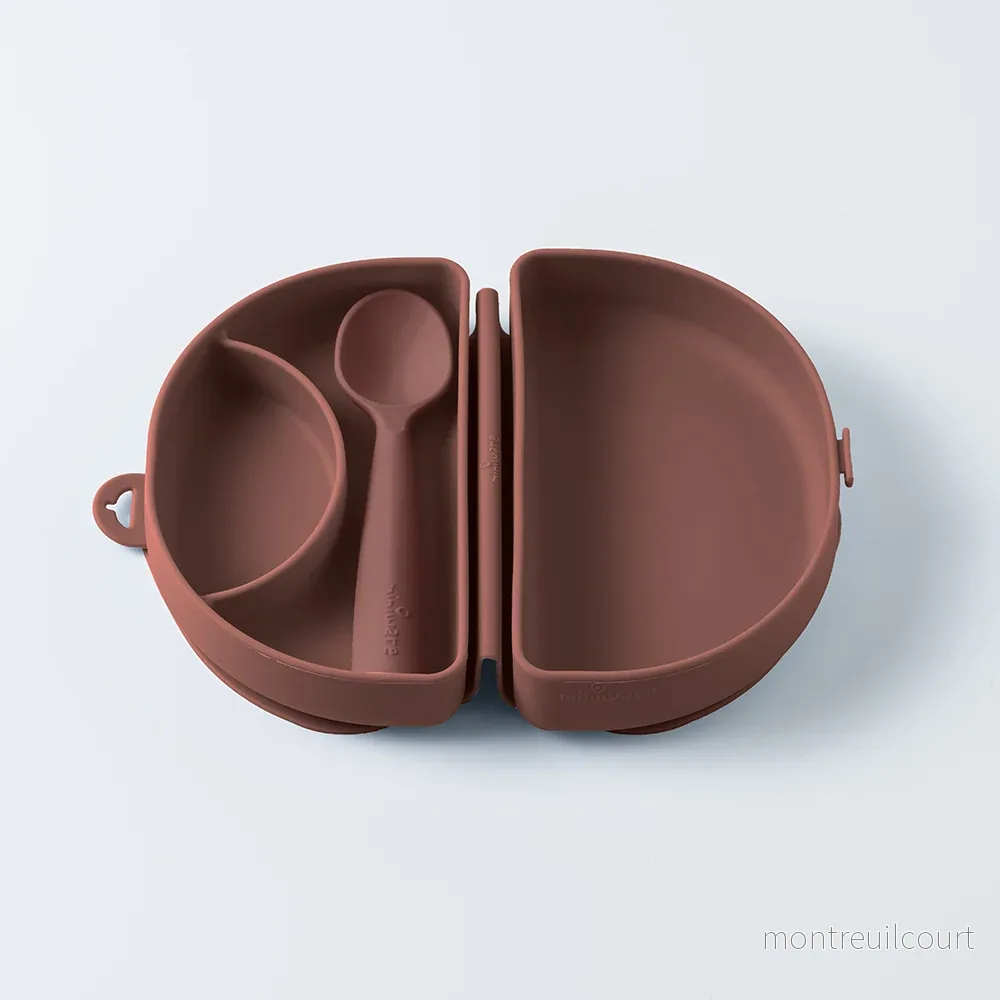 Fold & Scoop – tallrik + sked (Chestnut/Chestnut) Fold & Scoop – tallrik + sked (Chestnut/Chestnut)