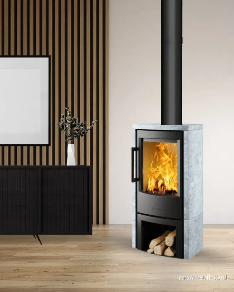 WIKING - Miro 4+ med naturstensbeklädnad & vedfack - Bild 3
