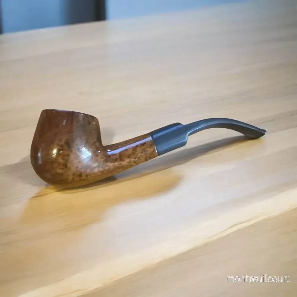 Brandy Träpipa – Walnut Brown Polished | Klassisk Halvböjd Tobakspipa - Bild 3