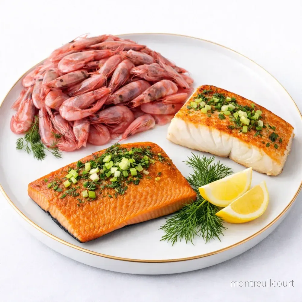 1,5 kg vardera av Räka 40-60 +Torskrygg+Röding