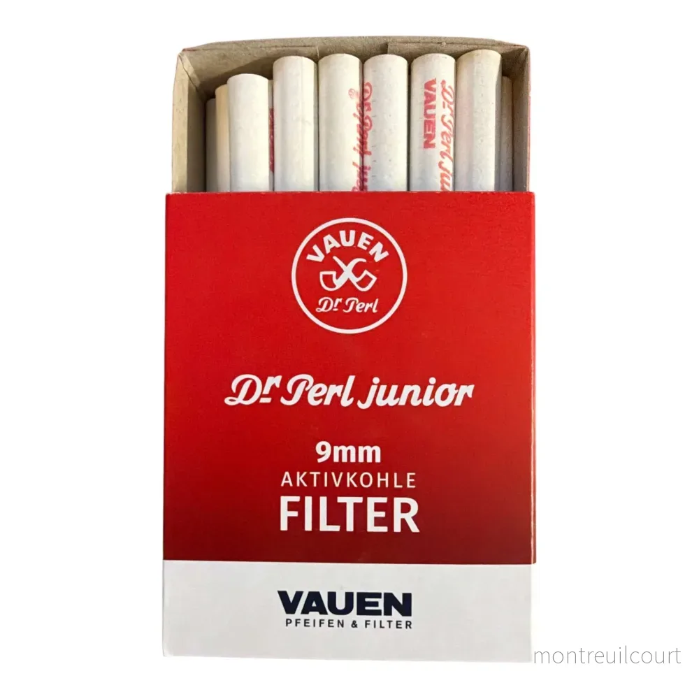 Vauen Dr. Perl Junior 9 mm Kolfilter – 40 Filter för Renare och Svalare Piprökning - Bild 2
