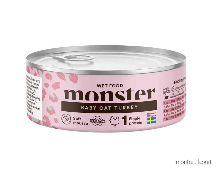 Monster Cat Kitten Vådfoder Single Protein Turkey 100g Monster Cat Kitten Vådfoder Single Protein Turkey 100g