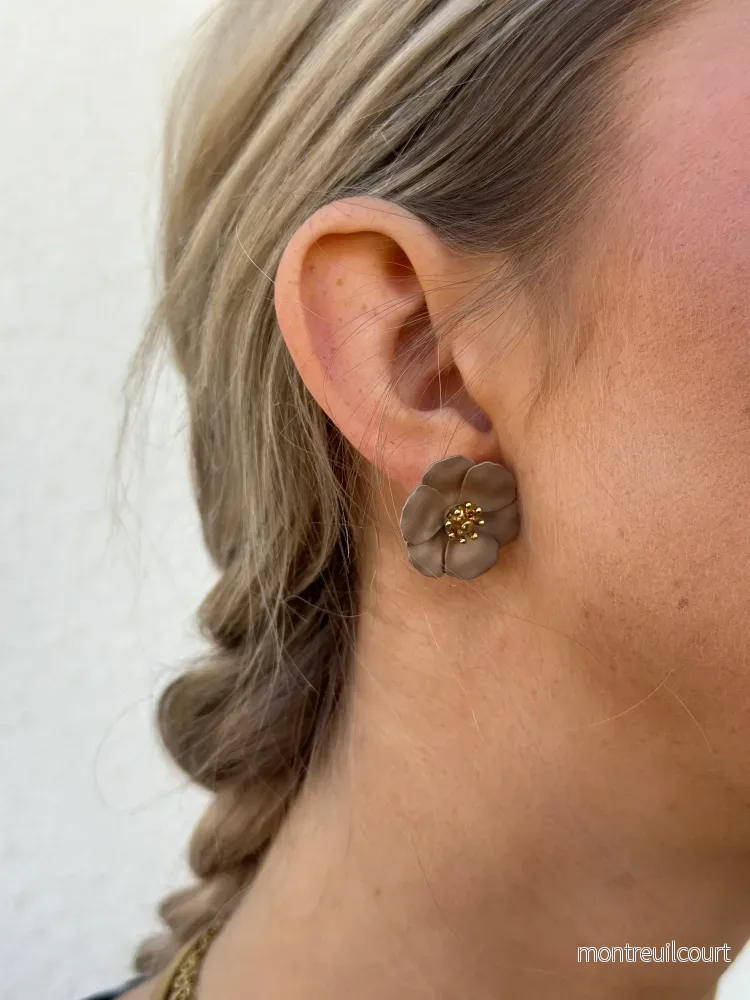 BOW19DETAILS - FLOWER SMALL EARRINGS - PEARL BEIGE - Bild 2