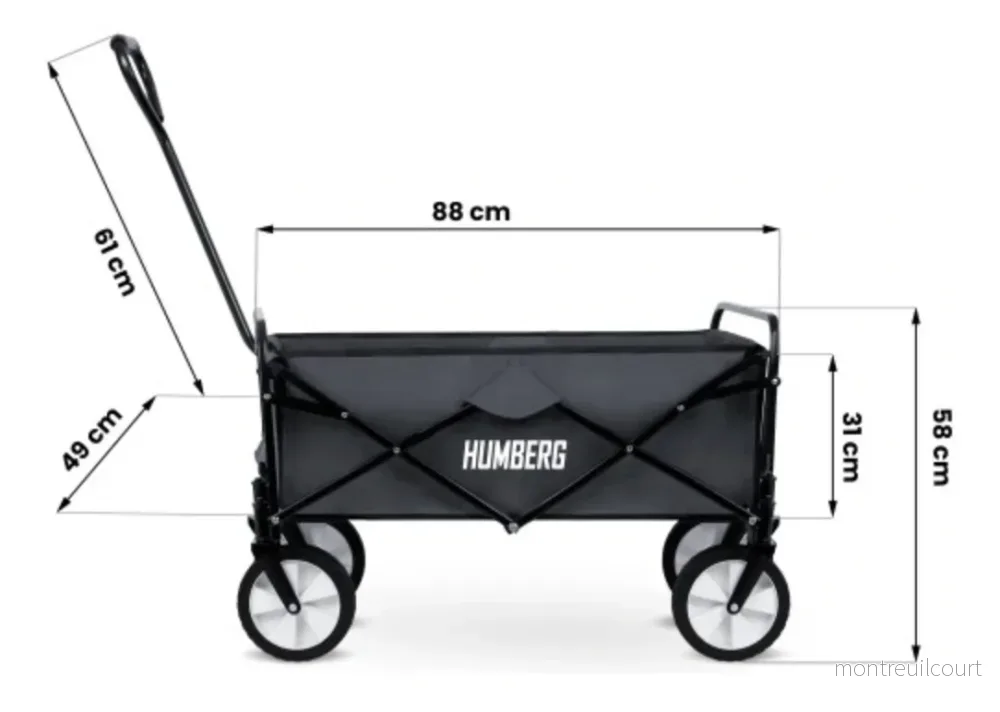 Multifunktionell Fällbar Vagn/Skrinda 100 L, viktkapacitet upp till 90kg - Bild 2